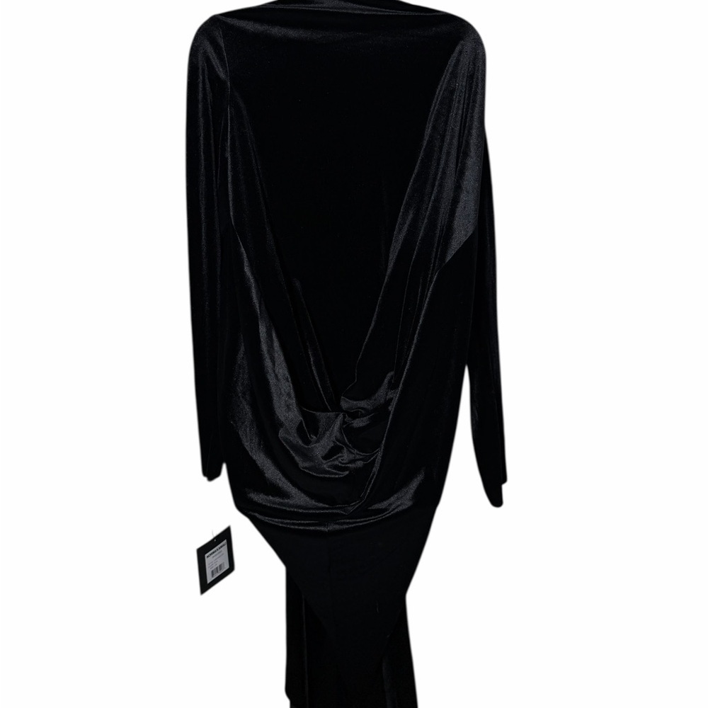 Norma Kamali Drape Back Cardigan in Black Velvet Large NEW - Picture 8 of 12